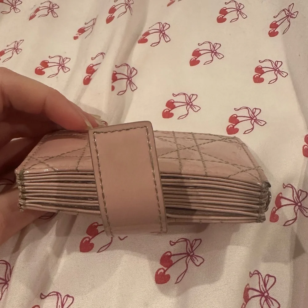 Pink Christian Dior Quilted Cardholder/Wallet